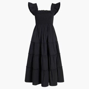 NWT Hill House The Ellie Nap Dress in Wrinkle Resistant Crepe Black - Size L